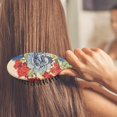 thumbnail image 3 of Hair Brush Pioneer Colorful Floral Cushion Base Hair Brushes Touch Paddle Double Sided Pattern Oval Hairbrush, 3 of 7