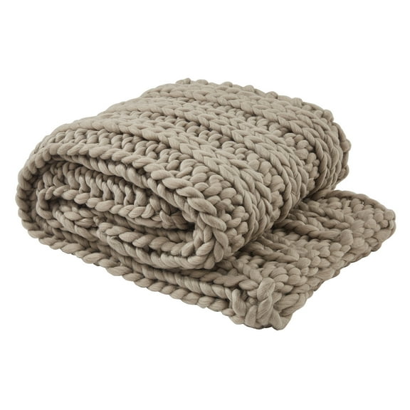 Park Designs Mushroom Chunky Ribbed Knit Throw