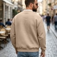 thumbnail image 5 of Vxararl Men Winter Bomber Windbreaker Jacket, Full Zip Baseball Collar Varsity Casual Long Sleeve Outer Coat with Side Hand Pockets for Commuting Travel Outdoor Daily Wear Khaki XL, 5 of 7