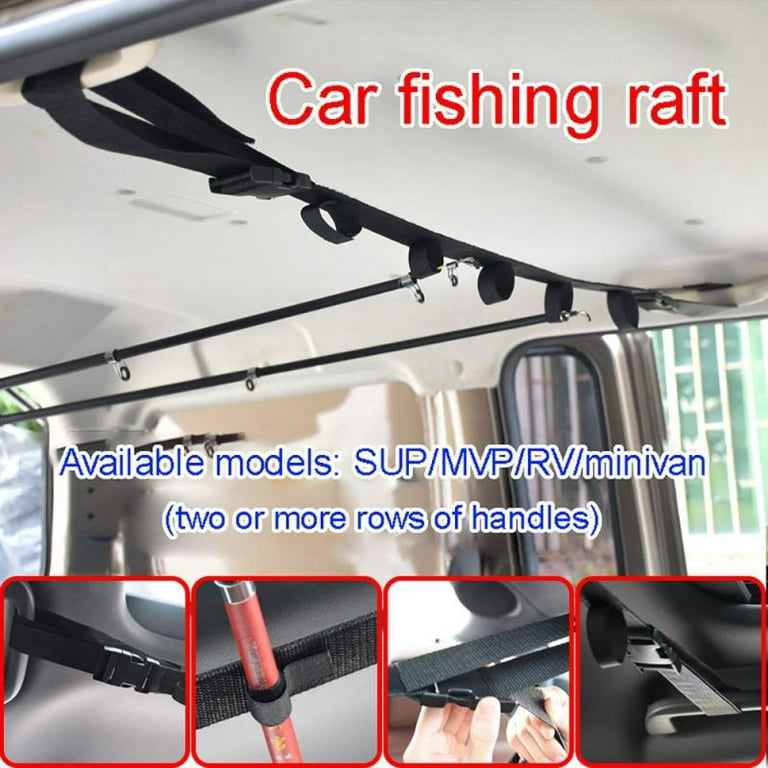 JANDEL 2Pcs Vehicle-mounted Fishing Rod Rack with Tie Suspenders Wrap  Fishing Accessories 