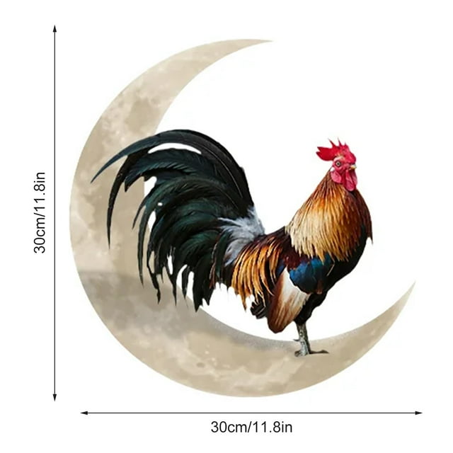 Wall Unique Arts,Rooster Moon Wall Decor Rooster Moon Wall Decor Metal Wall Hanging Sign Top-Notch Performance