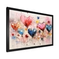 thumbnail image 2 of Designart "Pop Art Heart in Pink and Blue I" Fashion Framed Wall Art Decor - Glam Pink Pop Art Bedroom Framed Canvas Wall Art, 2 of 6