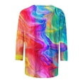 thumbnail image 5 of MaFYtyTPR Women's Fashion Printed T-shirt 3/4 Sleeves Blouse Round Neck Casual Tops New Edition Top Shirt Multicolor L, 5 of 5
