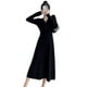 thumbnail image 2 of Vestido Midi de punto de manga larga con cuello en V, suéter de Color sólido de cintura alta, fiesta de vacaciones, ropa de invierno y otoño, disfraz negro M Inevent AP008203-04, 2 of 7