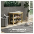 thumbnail image 5 of Bamboo Shoe Bench, 3-Tier Entryway Bench with Cushion, Shoe Storage Organizer, 5 of 9