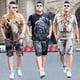 thumbnail image 2 of Conjunto deportivo básico esencial para hombre, camiseta, chándal, sudadera de verano, top estético, ropa holgada para hombre, conjuntos de pantalones cortos elásticos S, 2 of 5