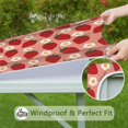 thumbnail image 6 of Strawberry Plants Fruit Flower Pink Pattern Square Fitted Tablecloth with Elastic Edge,Square Table Cover,Washable Elastic Table Cover for Home Kitchen Party Decor 34"x34", 6 of 6