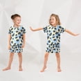 thumbnail image 5 of Blue Yellow Background Pattern Summer Pajama Set Soft Cotton Short Sleeve Sleepwear 2PCS Pajama Sets Breathable Lounge Set Size 12Y, 5 of 7