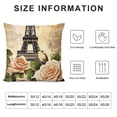 thumbnail image 5 of Nawypu  Set of  Throw Pillow Cushion Cover Paris Eiffel Tower Symbols with Floral Camellia Decorative Pillow Cases for Romantic Couple Gift Pillow Cover  Tower Flower), 5 of 5
