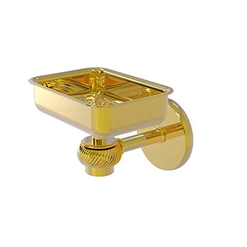 Jabonera de pared Allied Brass Satellite Orbit One con detalles retorcidos 7132T-PB