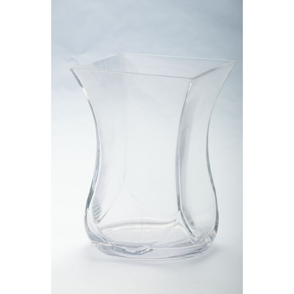 10" Clear Solid Tapered Square Flower Vase Tabletop Decor