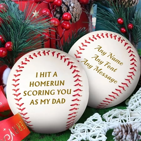 Personalized Baseball Official Size Custom Engraved Your Message Synthetic Leather Baseball Gift for Him Dad Coach Grandson Son Best Man Birthday Wedding Graduation Christmas