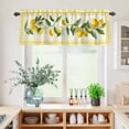 thumbnail image 5 of 3 Piece Kitchen Curtains and Valances Set Yellow Lemons Cafe Curtains 36 Inch Length Summer Botanical Checkered Farmhouse Valance & Tier Curtain for Living Room Bedroom Small Window 54"x18"+27"x36"*2, 5 of 6