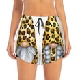 thumbnail image 2 of Picia Leopard Gnomes Pattern Women's 2 in 1 Athletic Running Shorts High Waisted Workout Casual Gym Sweat Shorts with Comfy Liner Zipper Pockets-Medium, 2 of 9