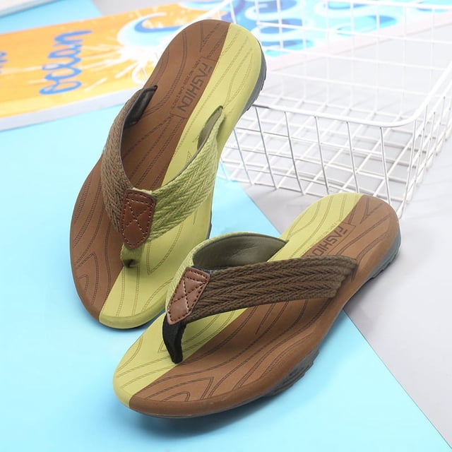 Chanclas para hombre para interior y exterior, chanclas, chanclas, chanclas de playa de gran tamaño, chanclas cómodas, transpirables y versátiles