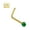 green, variant on Nose Ring 20g 14Kt. Gold L Bend Nose Stud Ring with 2mm Opal Ball