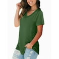 thumbnail image 2 of Women's T Shirt V-Neck Short Sleeve Shirt Classic-Fit Casual Breathable Tee Summer Basic Tops, 2 of 4
