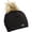Black, variant on Pom Pom Comfort Shell UV Comfort Plush Lined Faux Fur Pom Beanie, All Patched Up