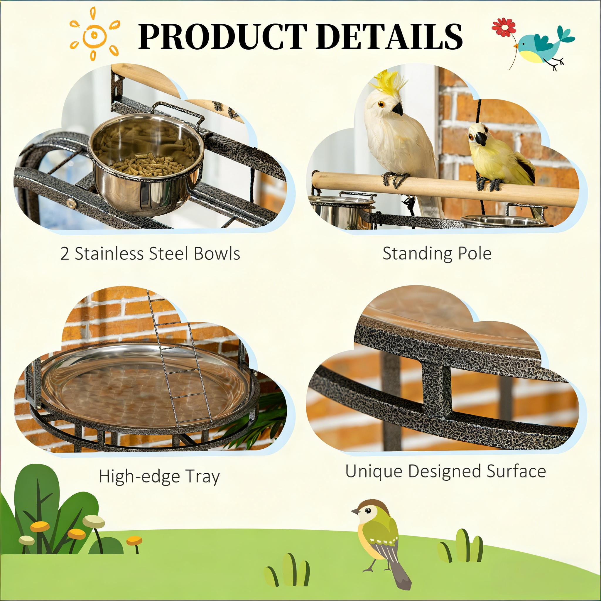 Bird Wooden Stand, Parrot Stand Large Bird Perch Stand