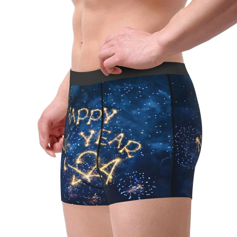 Kll Beautiful New Year 2024 Men'S Cotton Boxer Briefs Underwear-X-Large 