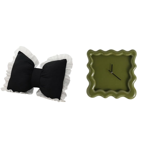 CoudarTitie Farmhouse Comfort Cushion and Silent Wall Clock Set for Modern Home Study Office Bedroom Kitchen and Bathroom Decor