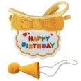 thumbnail image 1 of Baberos y sombreros para perros y gatos, bonitos sombreros para disfrazarse, babero, divertidos accesorios de fotografía, regalo para fiesta de cumpleaños, babero y sombrero amarillos, 1 of 13