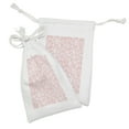thumbnail image 2 of Oriental Fabric Pouch Set of 2, Monochrome Design Repeating Pattern with Floral Hexagonal Lace Grids Motif, Small Drawstring Bag for Toiletries Masks and Favors, 9" x 6", Blush White, by Ambesonne, 2 of 2