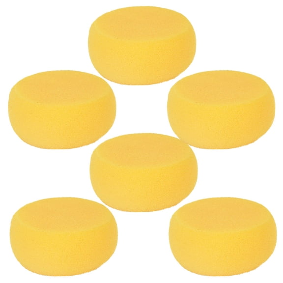 Raindrops 6 Pcs Sponges for Painting Circular Cleaning Child Yellow