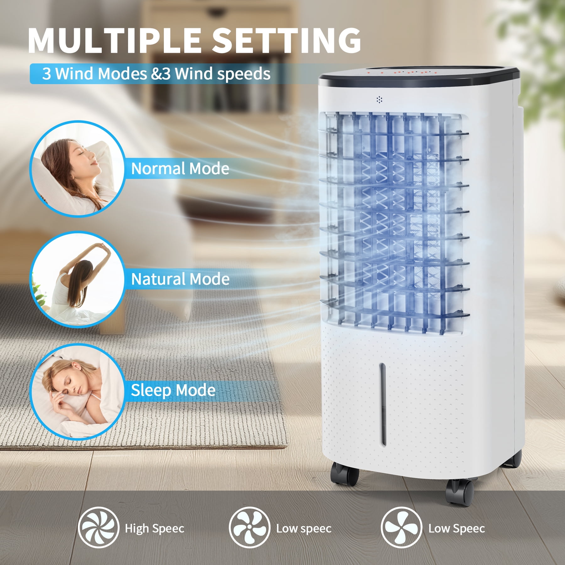 SUGIFT 206 Evaporative Portable Air Cooler Fan & Humidifier, White
