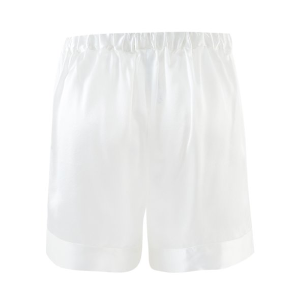 Pearl White Pure Mulberry Silk Shorts | High-waisted | 19 Momme | Soar Collection