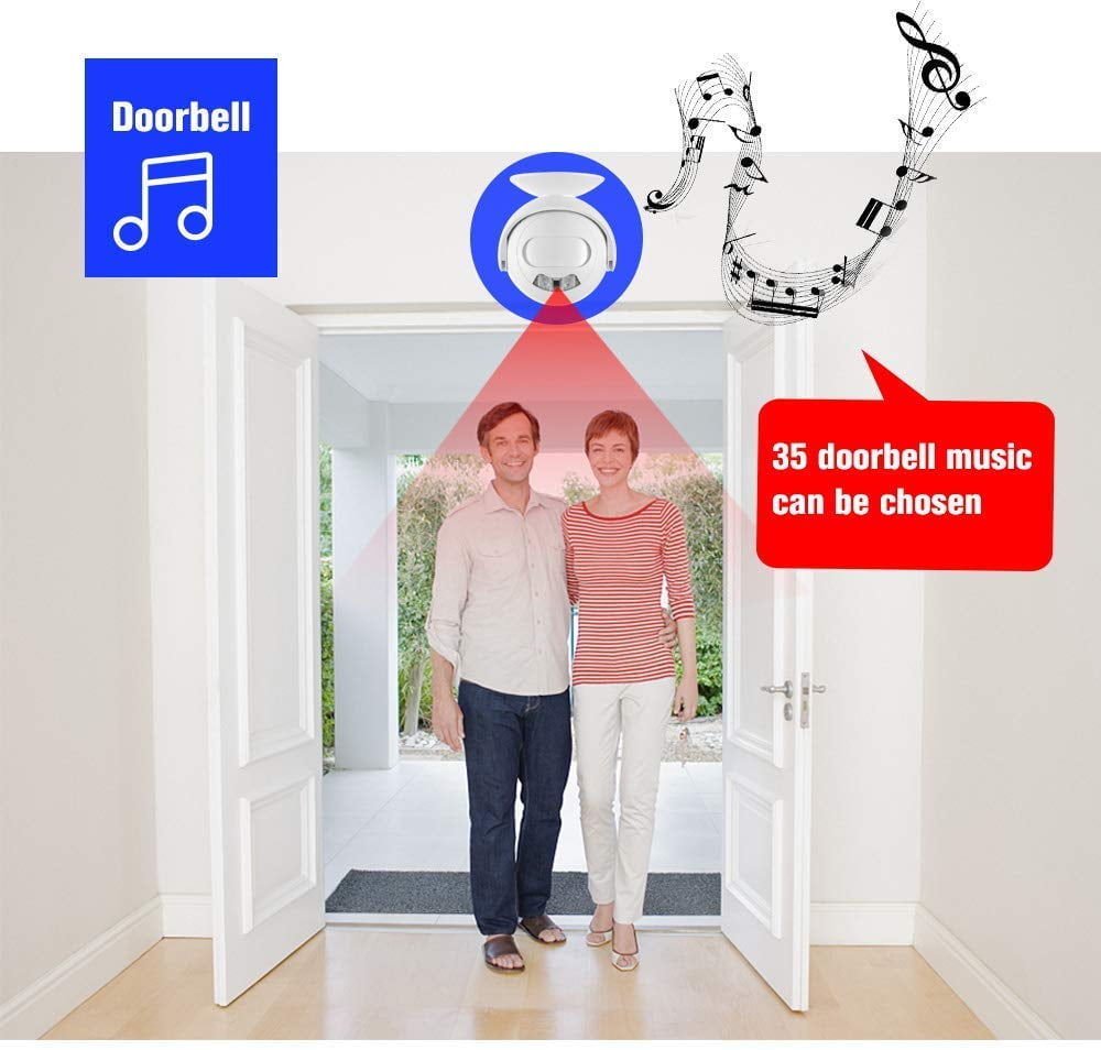 GREENCYCLE Wireless Door Bell with Remote Control, Motion Detector Alarm, 4 Pack