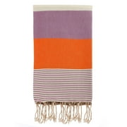 Swan Comfort 100% Organic Turkish Cotton Absorbent Beach & Bath Towel - Orange - Purple