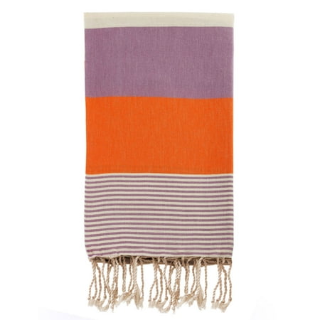 Swan Comfort 100% Organic Turkish Cotton Absorbent Beach & Bath Towel - Orange - Purple
