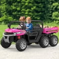 thumbnail image 4 of 24 Volt Ride on Toys, 6 Wheels 2 Seater Electric Ride on UTV Cars for Big Kids, Ride on Dump Truck, 4×4 Motors, Battery Display, Bluetooth, USB, Remote Control, Pink, 4 of 8