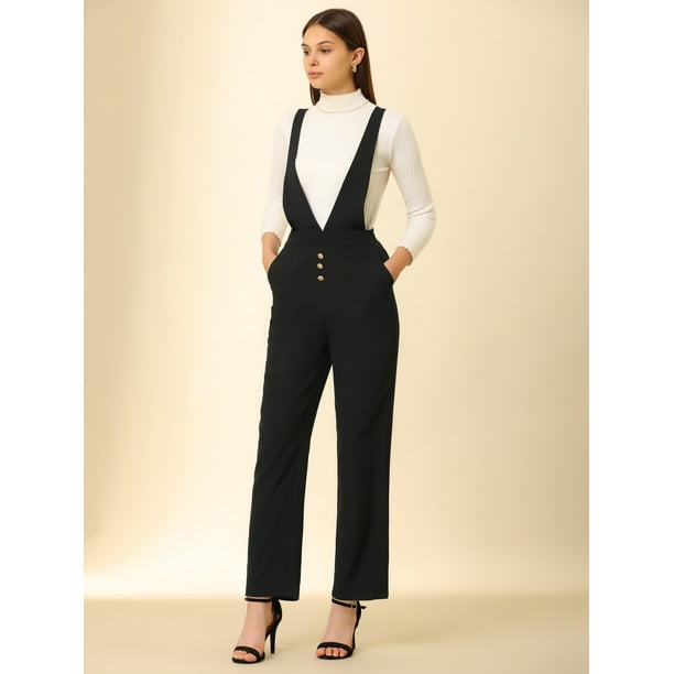 Ropa Tirantes Para Pantalones Mujer Pantalon Negro Con Tirantes