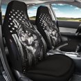 thumbnail image 3 of POLERO Protective Car Seat Covers for Automotive, Polyester Fabric Elastic Auto Front Seat Covers, 2-Pack American Flag Wolf, 3 of 12