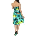 thumbnail image 3 of HAPPY BAY Women's Summer Boho Beach Backless Smocked Mini Swing Dress Tube Top Strapless Dresses for Women L-XL Turquoise, Island View, 3 of 3