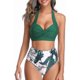 thumbnail image 2 of Swimsuits For Women, Women Vintage Swimsuit Two Piece Retro Halter Ruched, 2 of 5