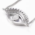 thumbnail image 3 of 3 pc Adjustable Brass Micro Pave Cubic Zirconia Slider Bracelets Bolo Bracelets with Enamel Evil Eye Platinum 10-5/8 inch(270mm) 1.2mm, 3 of 4