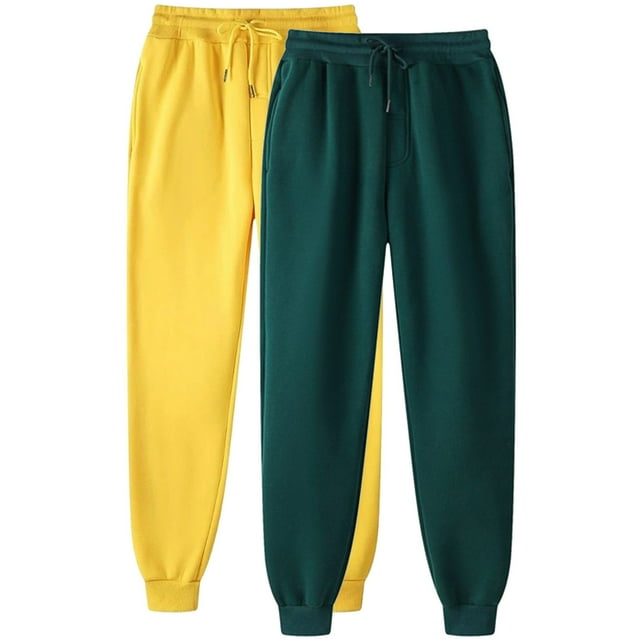 Pisexur 2PC Womens Sweatpants Solid Color Elastic High Waist Yoga Pants Casual Baggy Drawstring Workout Jogging Pants Oversized Straight Leg Sweatpants Plus Size Sweatpants with Pockets S-3XL