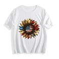 thumbnail image 4 of Mifsaly Cotton T Shirts Women Sunflower Usa Flag Print Independence Day T-Shirt Summer Holidays Patriotic Everyday Work Tops XL, 4 of 6