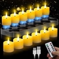 thumbnail image 1 of YiaMia 12 Pack Upgraded Rechargeable Tea Lights with Magnetic Wireless Charging Base, Flameless LED Candles with Remote and Timer, 1 of 8