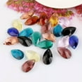thumbnail image 5 of U8MO 5pcs 22x13mm Teardrop Faceted Crystal Glass Loose Dangle Drop Pendants Beads-Peacock Green, 5 of 7