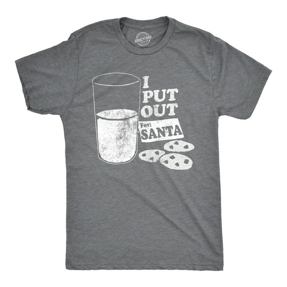 Mens I Put Out for Santa T shirt Funny Offensive Christmas Graphic Tee Sarcastic (Dark Heather Grey) - M