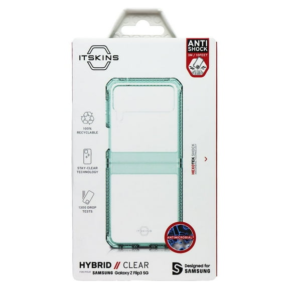 ITSKINS Hybrid // Clear Series Case for Samsung Galaxy Z Flip3 5G - Light Green