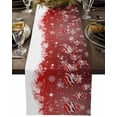 thumbnail image 5 of Merry Christmas Snowflake Bell on Red Table Runner 13x108in Non-Slip Cotton Linen Table Runners, Winter Snow Seamless Dresser Scarves TableRunner for Dinner Kitchen Dining Wedding Party, 5 of 9