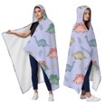 thumbnail image 2 of Wearable Blanket,Purple Background Dinosaur Pattern Hooded Wearable Flannel Blanket for Adults & Teens,Winter Poncho Shawl Wrap Cape Cozy Anti-Pill,50"x60", 2 of 5