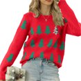 thumbnail image 1 of Gupgi Chandails de Noël pour Femmes Pull à Manches Longues Tricoté Pull d'Hiver Arbre, 1 of 1