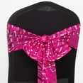 thumbnail image 3 of Balsa Circle 5 Fuchsia Silver Wave Mesh Chair Sashes Embroidered Sequins Wedding Party Events Reception Decorations Supplies, 3 of 8