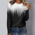 thumbnail image 2 of Pompotops Hauts Amples à Col Rond pour Femmes T-Shirts Imprimés Décontractés Blouse à Manches Longues en Solde, 2 of 5